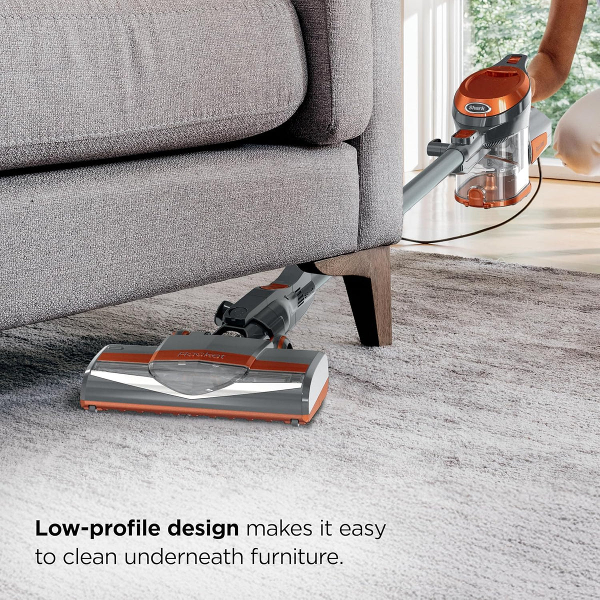 Shark HV302 Rocket Pet Corded Stick Vacuum, Lightweight with Swivel Steering for Carpets & Hard Floors, Converts to Hand Vacuum, Includes Crevice Tool, Pet Multi-Tool & Precision Duster, Orange