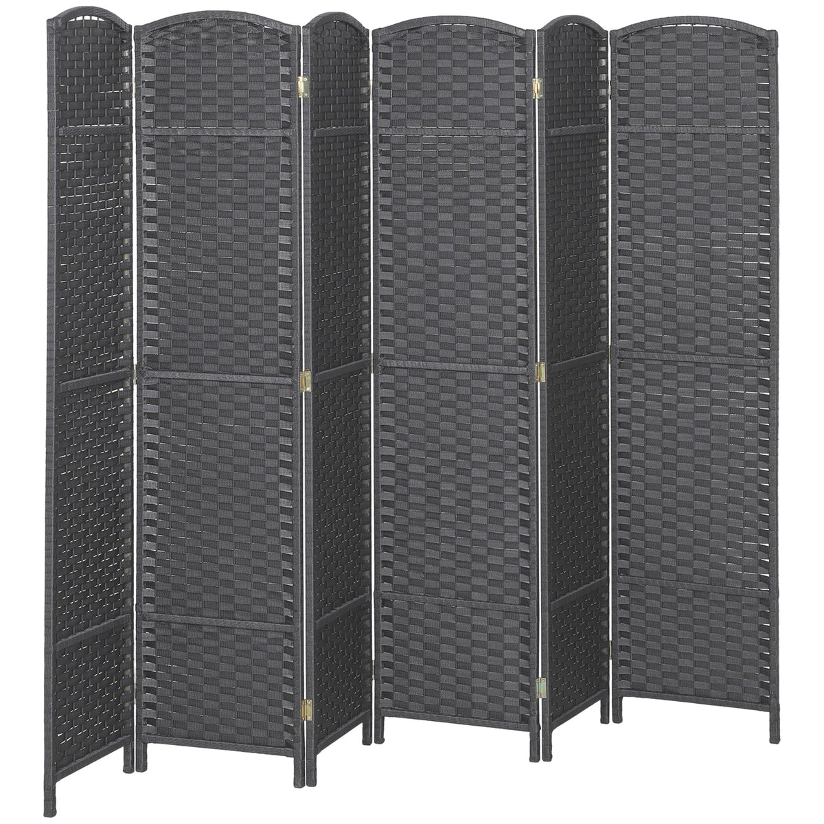 HOMCOM Room Divider 8 Panel Folding Privacy Screen 5.6' Tall Nature Wood