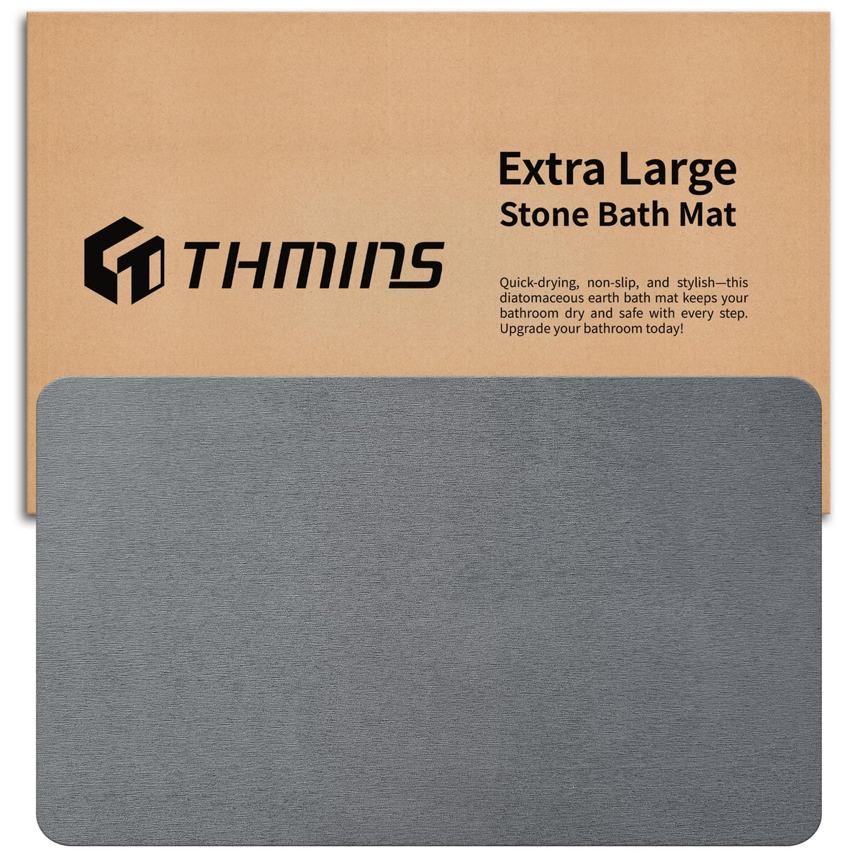 THMINS Extra Large Stone Bath Mat, 36''x24'' Stone Shower Mat
