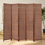4 Panel Bamboo Room Divider, Folding Privacy Screen, Natural