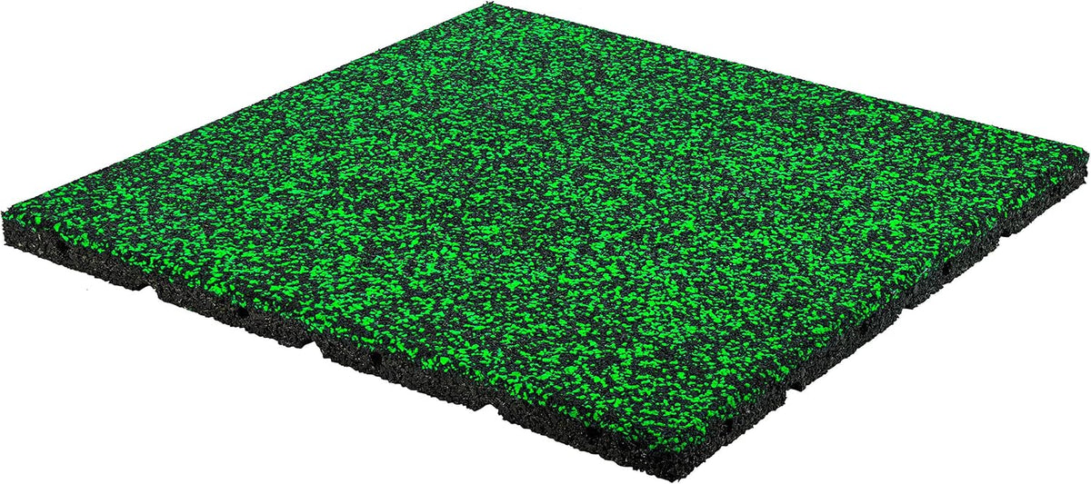 Playsafer Elevate Rubber Playground Tiles - 1" Thick High Density Interlocking Shock Absorbent Safety Tile for Playgrounds, and Exercise Equipment - 20" X 20" (10 Tiles - 27 Sq. Ft. - Green)