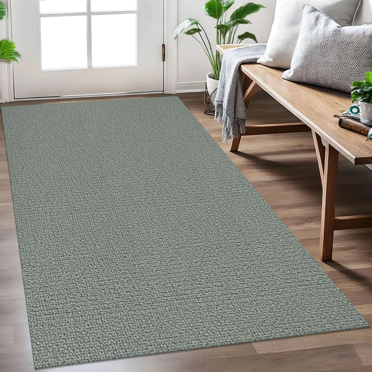 EARTHALL Washable Area Rug, Non Slip Living Room Rug, 5x7 Ft, Sand/Beige