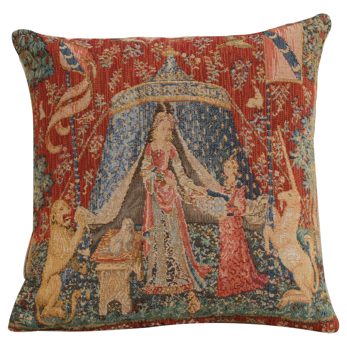 Medieval Rabbit I Tapestry Throw Pillow Cover 19"x19" With Invisible Zipper
