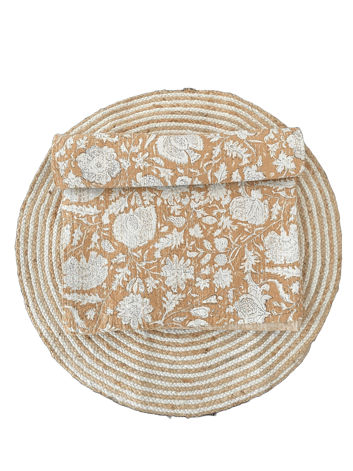 Indian Handblock Kantha Floral Printed Handmade Quilted Blanket Vintage Home Decorative KanthaThrow Blanket Kantha Bedcover Queen/King / CaliforiniaKing (Pink, Queen/king 90X108 inches)