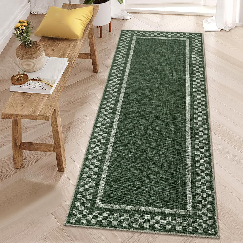 GarveeHome 5x7 Washable Area Rug Checkered Rug for Bedroom Living Room