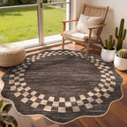 GarveeHome 5x7 Washable Area Rug Checkered Rug for Bedroom Living Room