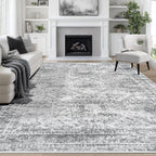 8x10 Area Rugs for Living Room Washable Bedroom Dining Room Blue Grey