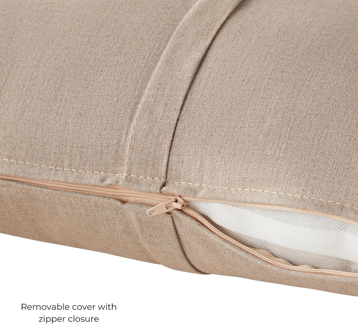 Sunbrella Outdoor Throw Pillows 20x20 Set of 2 – Corded Patio Accent Pillows with Pleated Design & Removable Zipper Covers – Weather & Fade Resistant Pillows for Patio Furniture, Cast Ash