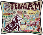 Catstudio Texas A&M Aggies Hand Embroidered Throw Pillow
