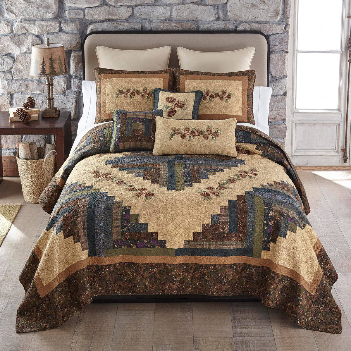 Donna Sharp Cotton Twin Quilt - Campfire Square, 68" x 90"