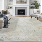 8x10 Area Rugs for Living Room Washable Bedroom Dining Room Blue Grey