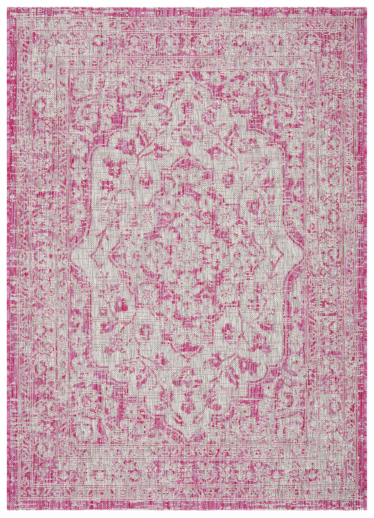 SAFAVIEH Washable Rug Outdoor Courtyard Collection - 6'7" x 9'6", Grey & Blue, Non-Shedding & Easy Cleaning, Ideal for Patio, Backyard, Mudroom (CY8231-37212)
