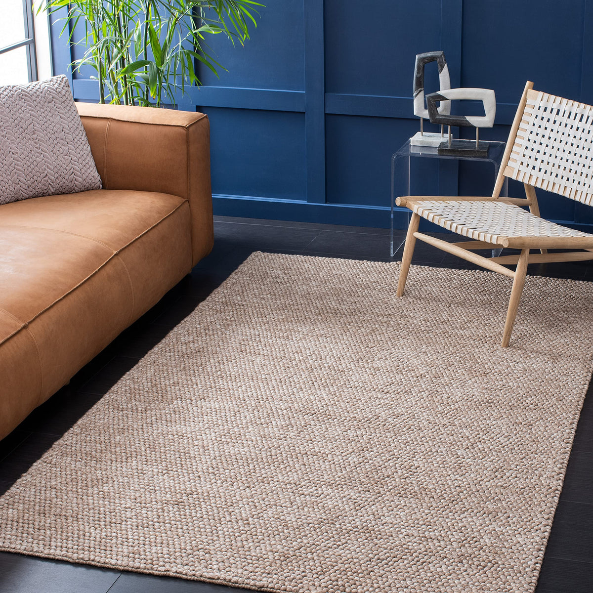 SAFAVIEH Natura Runner Rug 2x6 Wool Knotted, Beige NAT620B