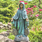 Zaer Ltd. 36" Tall Outdoor/Indoor Magnesia Based Cement Blessing Mother Mary Statue (Aged Bronze)