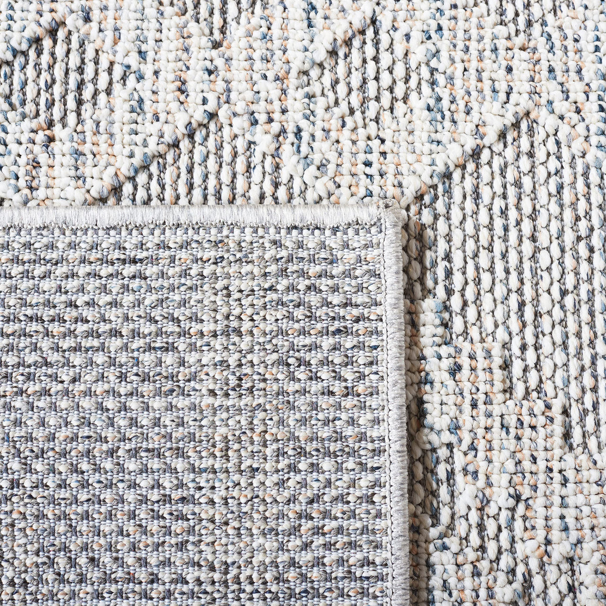 SAFAVIEH Washable Rug Outdoor Global Collection - 5'3" x 7'6", Beige & Dark Beige, Non-Shedding & Easy to Clean, Ideal for Patio, Backyard, Mudroom (GLB210B)