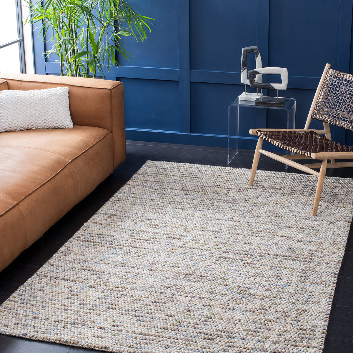 SAFAVIEH Natura Runner Rug 2x6 Wool Knotted, Beige NAT620B