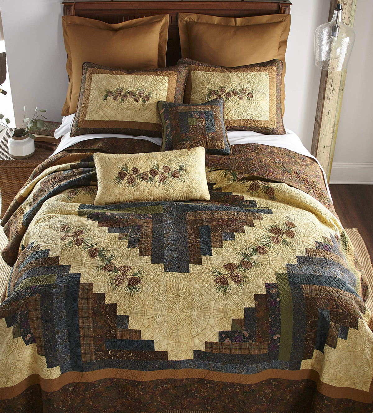 Donna Sharp Cotton Twin Quilt - Campfire Square, 68" x 90"